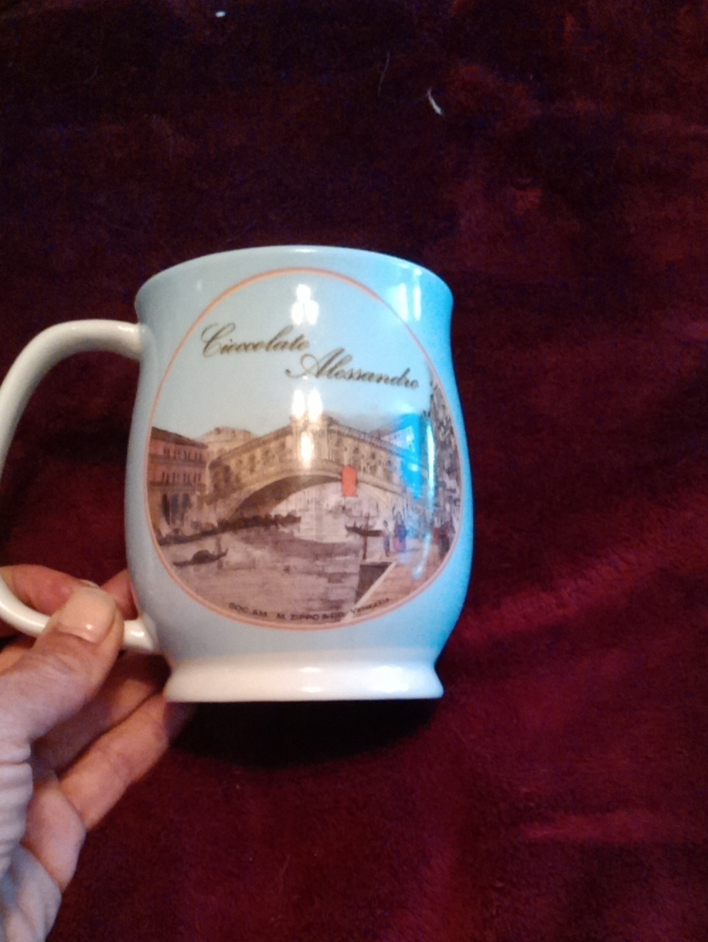 White Ceramic Venice Scene Mug